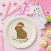 Capybara tijdens de kerst papieren bordje (Feest)
