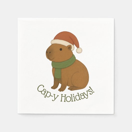Capybara tijdens de kerst servet (Voorkant)