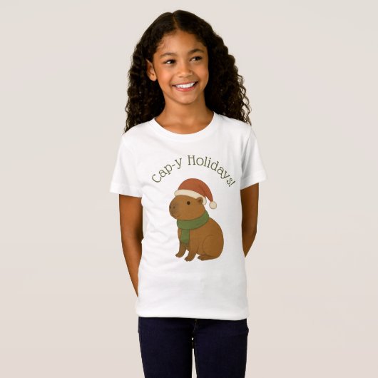 Capybara tijdens de kerst t-shirt (Voorkant volledig)