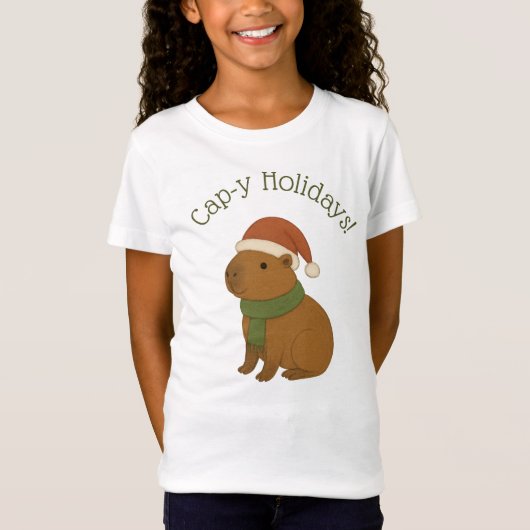 Capybara tijdens de kerst t-shirt (Voorkant)
