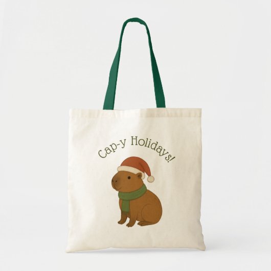Capybara tijdens de kerst tote bag (Voorkant)
