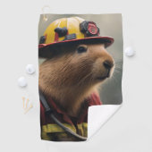 Capybara to the Rescue: Buitengewone brandweerman Golfhanddoek (Insitu)