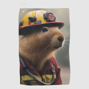 Capybara to the Rescue: Buitengewone brandweerman Golfhanddoek