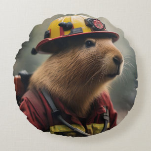 Capybara to the Rescue: Buitengewone brandweerman Rond Kussen