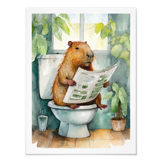 Capybara Toilet Foto Afdruk (Voorkant)