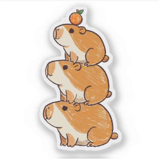 Capybara Tower Sticker (Voorkant)