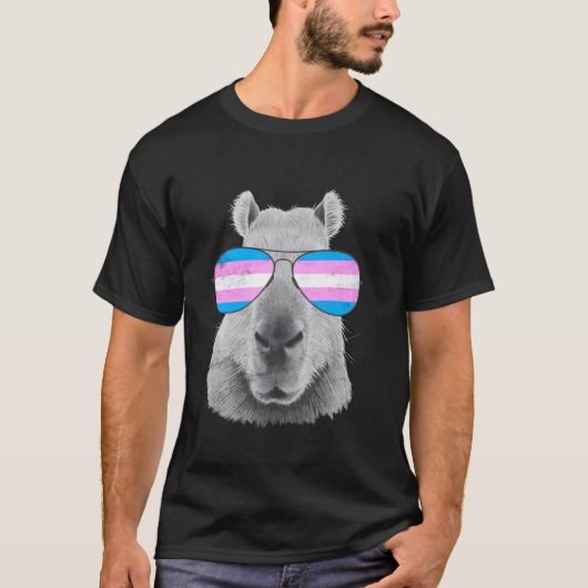 Capybara Transgender Trots Zonnebril T-shirt (Voorkant)