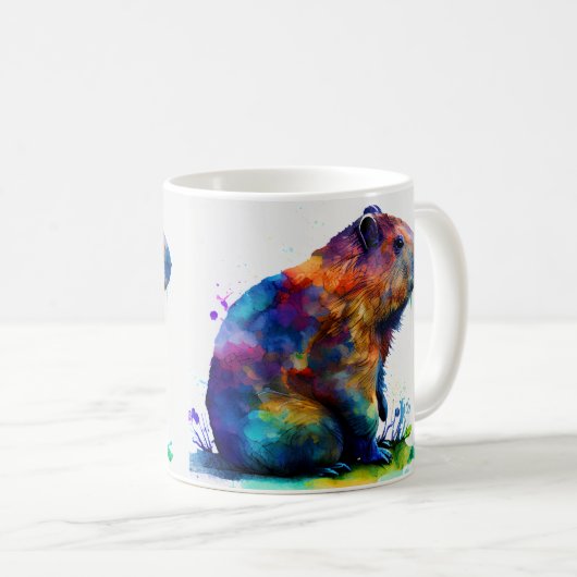 Capybara Tumbler Wrap Sublimation Design Koffiemok (Voorkant rechts)