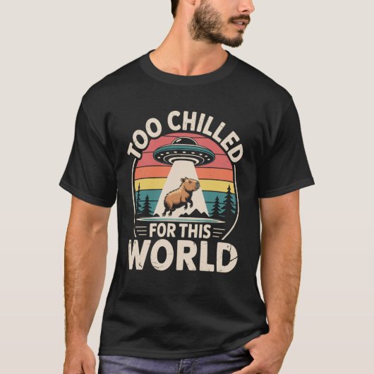 Capybara Ufo Alien Ontvoering Grappig T-shirt (Voorkant)