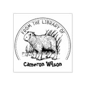 Capybara uit de bibliotheek van het boek, boek rubberstempel (Afrduk)