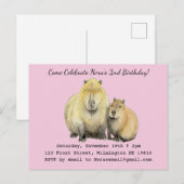 Capybara uitnodiging briefkaart (Voorkant / Achterkant)