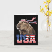 Capybara Usa Patriottische Amerikaanse Vlag Mannen Kaart (Gele Bloem)