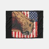 Capybara Usa Vlag 4 juli Liefhebbers Fleece Deken (Voorkant (Horizontaal))