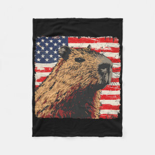 Capybara Usa Vlag 4 juli Liefhebbers Fleece Deken