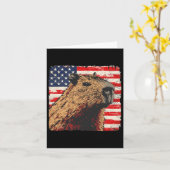 Capybara Usa Vlag 4 juli Liefhebbers  Kaart (Gele Bloem)