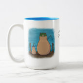 Capybara vader en zoon gepersonaliseerd tweekleurige koffiemok (Links)