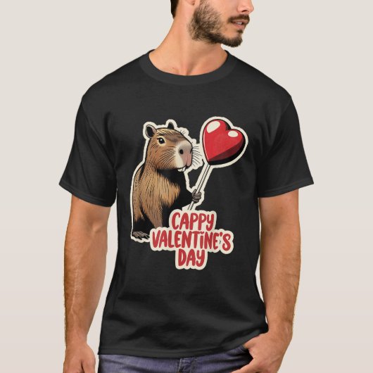 Capybara Valentijn, Cappy Valentijnsdag, Capybara T-shirt (Voorkant)