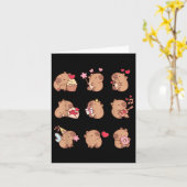 Capybara Valentijn Grappige Capy Dierenliefhebbers Kaart (Gele Bloem)