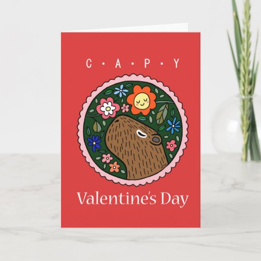 Capybara Valentijnsdag Capybara lover Ik hou van j Kaart (Voorkant)