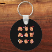 Capybara Valentijnsdag Grappige Capy Dierenliefheb Sleutelhanger (Voorkant)