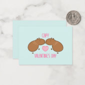 Capybara Valentijnsdag Notitiekaartje (Voorkant / Achterkant in situ)