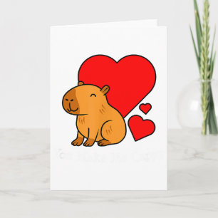 Capybara Valentijnsdag Pun Maak Me Cappy Kaart