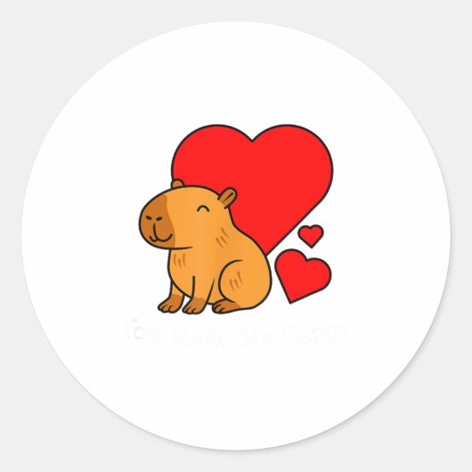 Capybara Valentijnsdag Pun Maak Me Cappy Ronde Sticker (Voorkant)