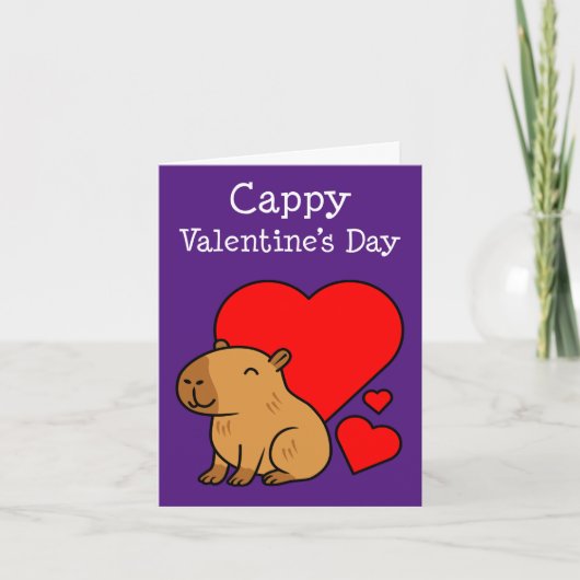 Capybara Valentine Animal Pun Cute Feestdagen Kaart (Voorkant)