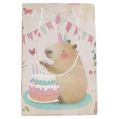 Capybara Verjaardag Bash Party Decor Medium Gift B Medium Cadeauzakje (Voorkant)
