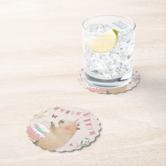 Capybara Verjaardag Bash Party Decor Papier Onderz Kartonnen Onderzetters (Insitu)