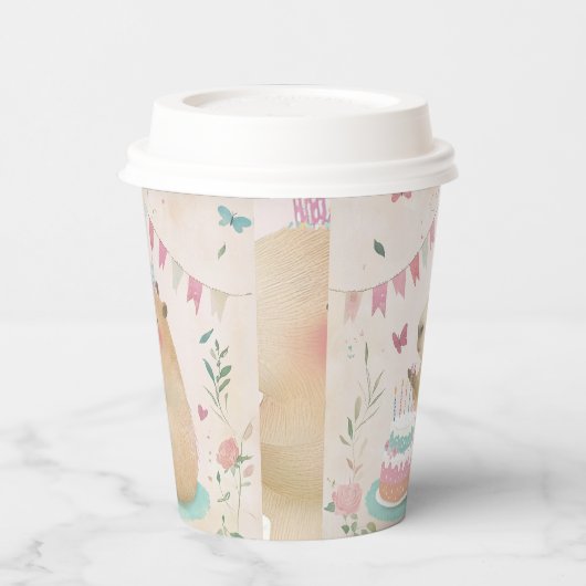 Capybara Verjaardag Bash Party Decor Papieren beke Papieren Bekers (Links)