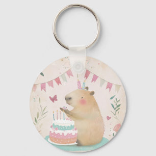 Capybara Verjaardag Bash Sleutelhanger
