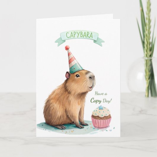 Capybara Verjaardag Grappig Heb Capy Dag Schattig Kaart (Voorkant)