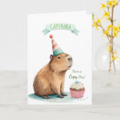 Capybara Verjaardag Grappig Heb Capy Dag Schattig Kaart (Gele Bloem)