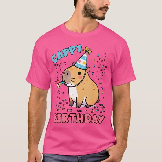 Capybara Verjaardag Pun Cappy Verjaardag Capybara T-shirt (Voorkant)