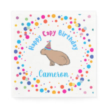 Capybara Verjaardag Schattige Hand-Illustrated Kle