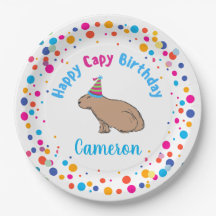 Capybara Verjaardag Schattige Kleurrijk Kinderfees