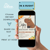 Capybara Verjaardag Schattige Sinaasappel Tangerin Kaart