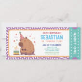 Capybara Verjaardag ticket Uitnodiging (Voorkant)