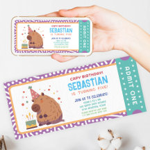 Capybara Verjaardag ticket Uitnodiging