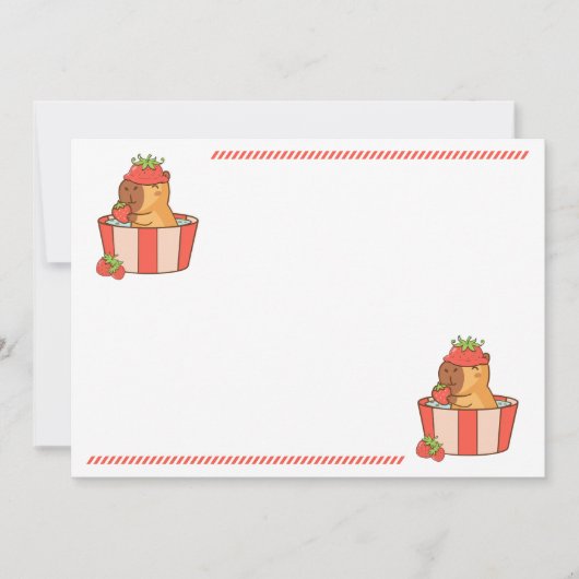 Capybara verjaardagsfeestje uitnodiging | schattig (Voorkant)
