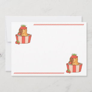 Capybara verjaardagsfeestje uitnodiging schattig