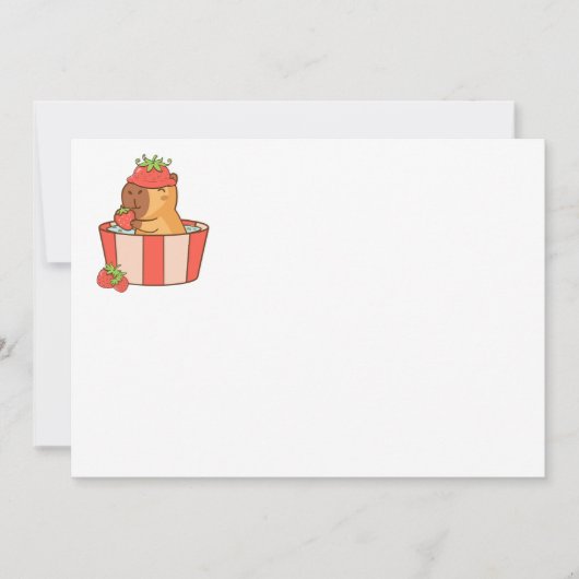 Capybara verjaardagsfeestje uitnodiging | schattig (Voorkant)