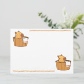 Capybara verjaardagsfeestje uitnodiging | schattig (Staand voorkant)