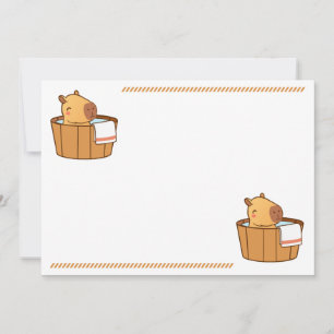 Capybara verjaardagsfeestje uitnodiging schattig