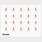 Capybara verjaardagssticker ronde sticker (Vel)