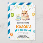 Capybara verjaardagsuitnodiging kaart (Voorkant / Achterkant)