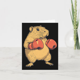 Capybara verkleed als een bokser grappig boksen kaart