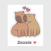 Capybara verliefd op sticker (Vel)