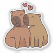 Capybara verliefd op sticker (Voorkant)